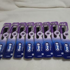Oral-B Advanced Whitening Charcoal Toothbrushes Black, Medium & Soft Bristles